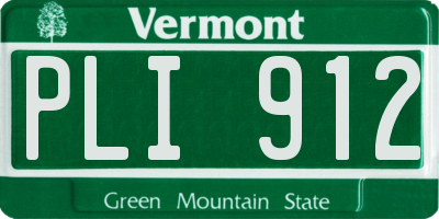 VT license plate PLI912