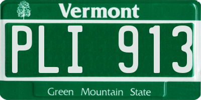 VT license plate PLI913