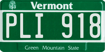 VT license plate PLI918