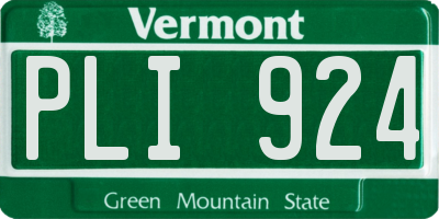 VT license plate PLI924