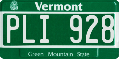VT license plate PLI928
