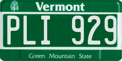 VT license plate PLI929