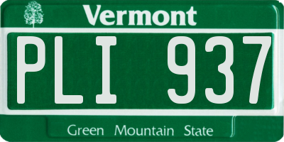VT license plate PLI937