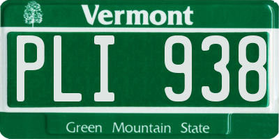 VT license plate PLI938