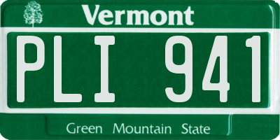VT license plate PLI941
