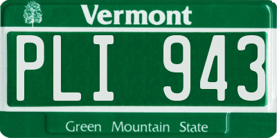 VT license plate PLI943