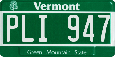 VT license plate PLI947