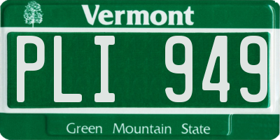 VT license plate PLI949