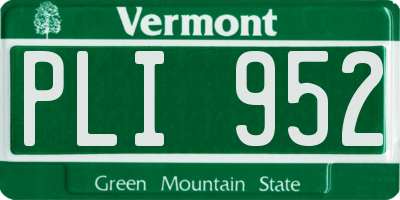 VT license plate PLI952