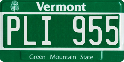 VT license plate PLI955
