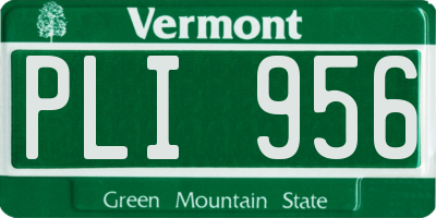 VT license plate PLI956