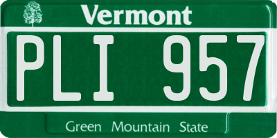 VT license plate PLI957