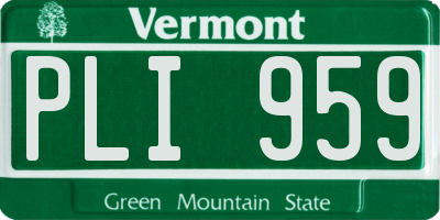 VT license plate PLI959