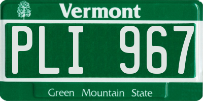 VT license plate PLI967