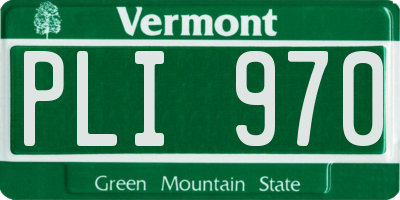 VT license plate PLI970
