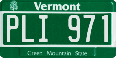VT license plate PLI971