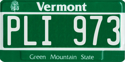 VT license plate PLI973