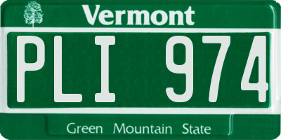 VT license plate PLI974