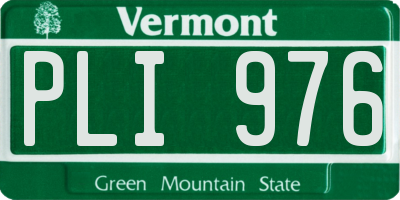 VT license plate PLI976