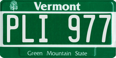 VT license plate PLI977
