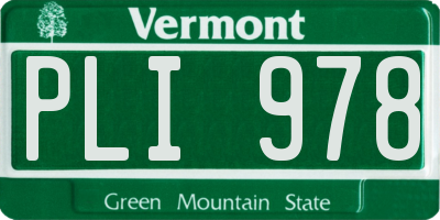 VT license plate PLI978