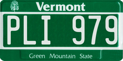 VT license plate PLI979