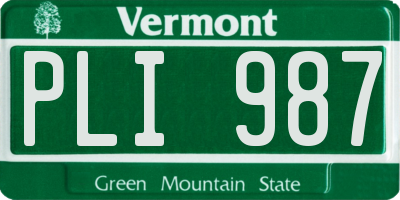 VT license plate PLI987