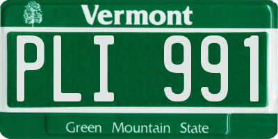 VT license plate PLI991