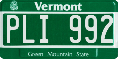 VT license plate PLI992