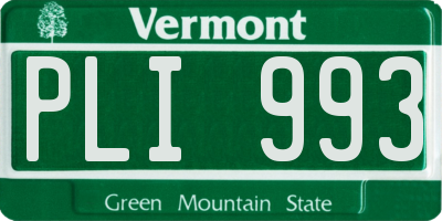 VT license plate PLI993