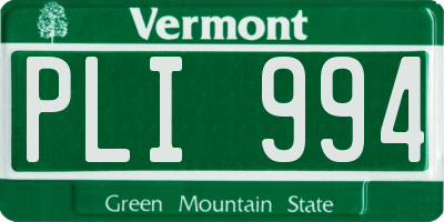 VT license plate PLI994