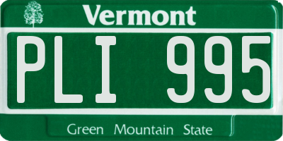 VT license plate PLI995