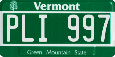 VT license plate PLI997
