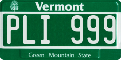 VT license plate PLI999