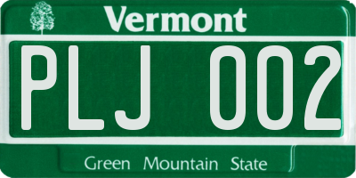 VT license plate PLJ002