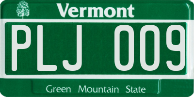 VT license plate PLJ009