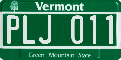 VT license plate PLJ011