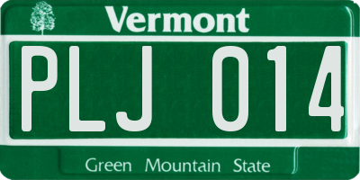 VT license plate PLJ014