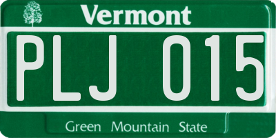 VT license plate PLJ015