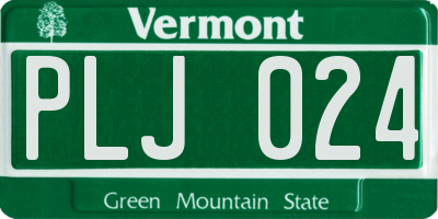 VT license plate PLJ024