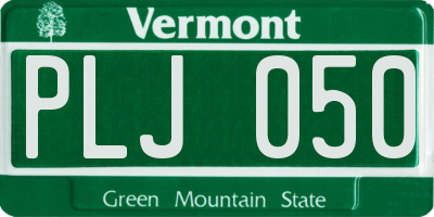 VT license plate PLJ050