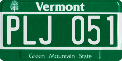 VT license plate PLJ051