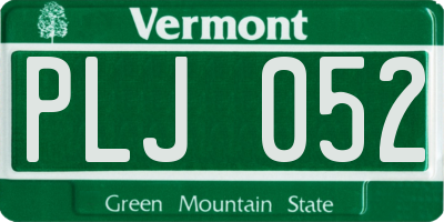 VT license plate PLJ052