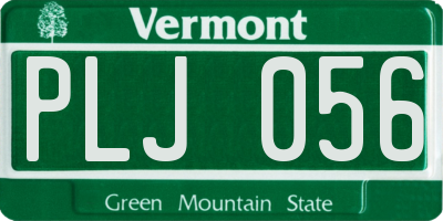 VT license plate PLJ056