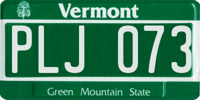 VT license plate PLJ073