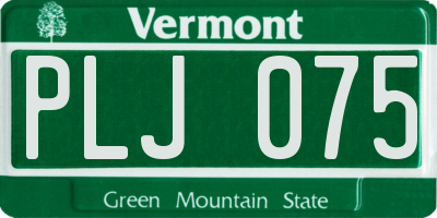 VT license plate PLJ075