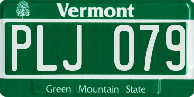 VT license plate PLJ079