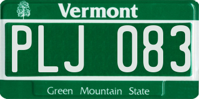 VT license plate PLJ083