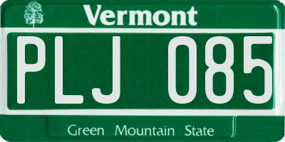 VT license plate PLJ085