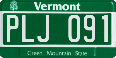 VT license plate PLJ091